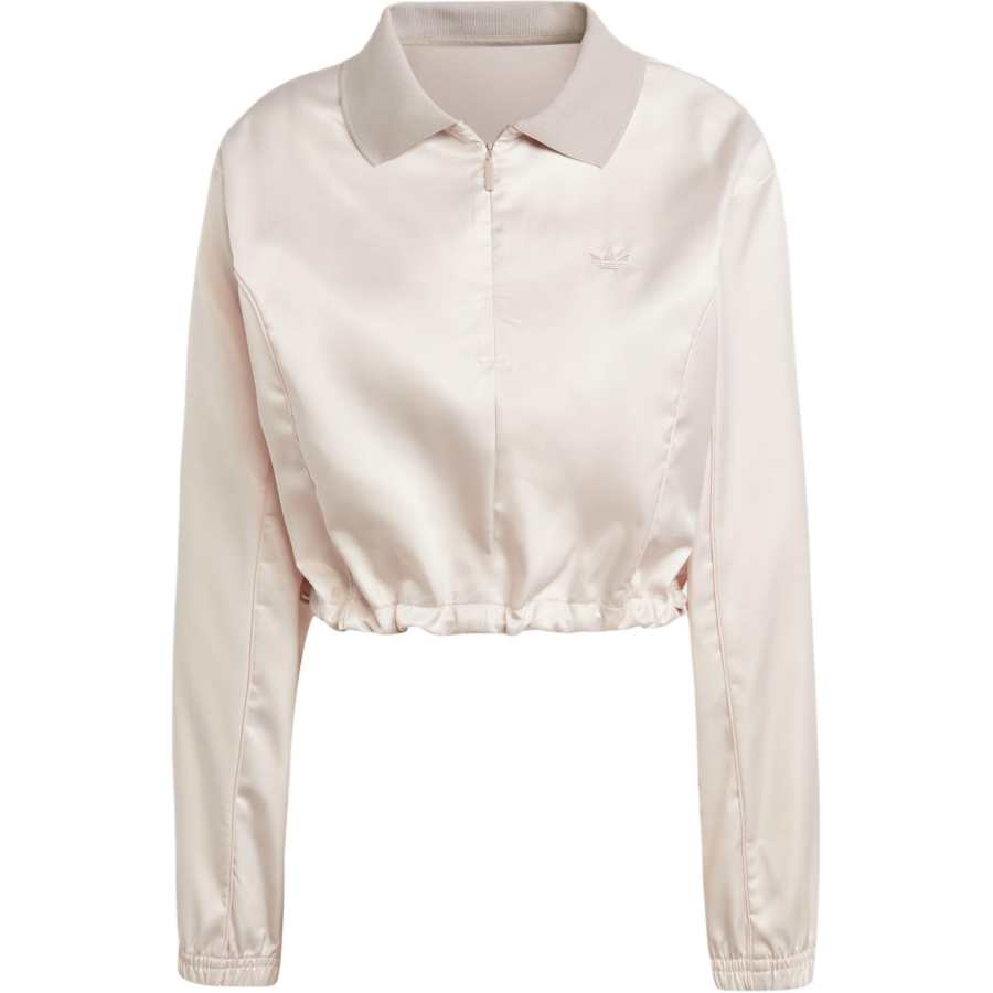 Adidas Adidas Satin Half Zip Track Jacket Jackets & Coats Women's Taupe