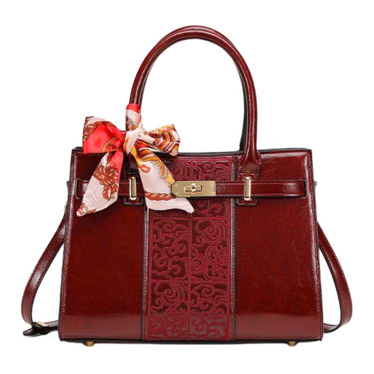 PAYOT Microfiber Synthetic Leather Shoulder Bag, Crossbody Bag, Handbag Women's Dark Burgundy