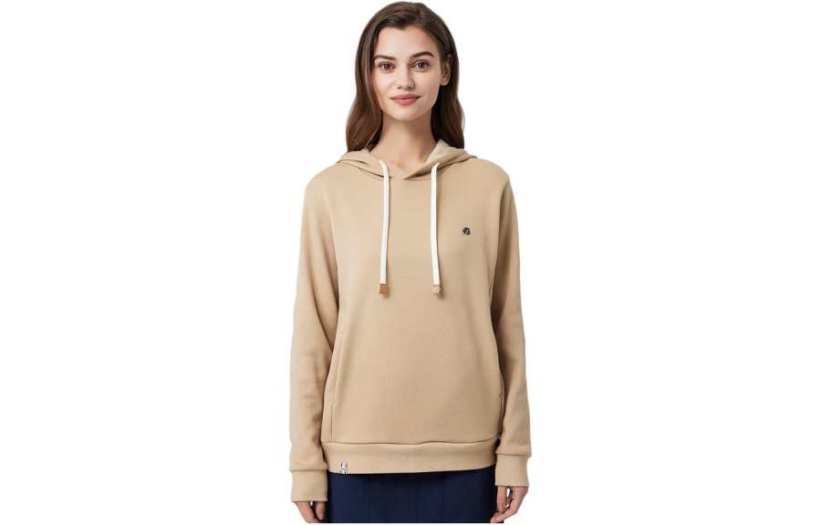 Lafuma Fleece Lined Thermal Hooded Pullover Sweatshirt Women's Light Brown LB