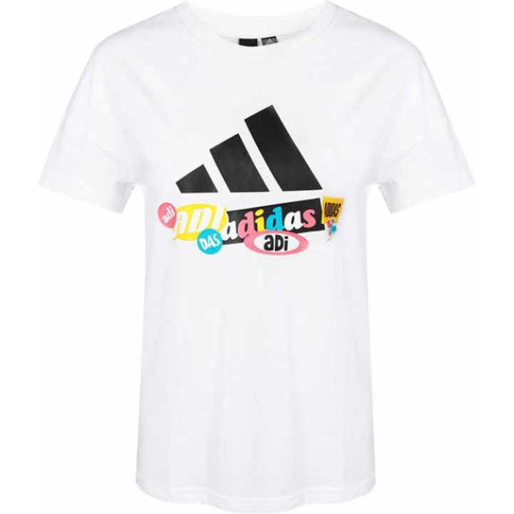 Adidas Adidas Drop Shoulder Sleeve T Shirt Women's White