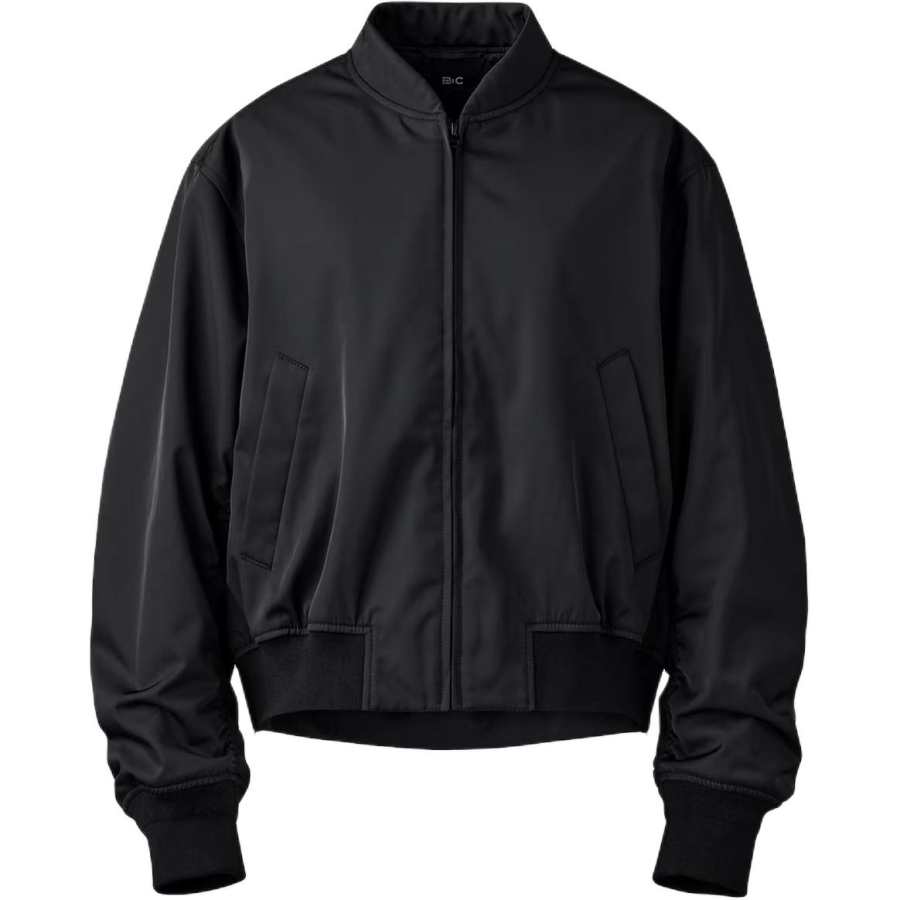 UNIQLO Jackets Women's Black Stand Collar Moderate Pilot