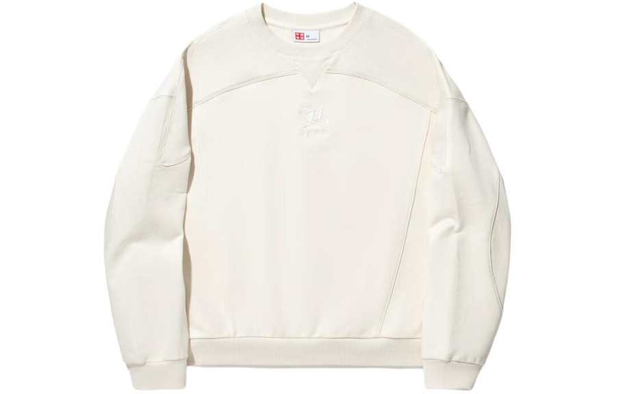 Li-Ning Li Ning Sweatshirts Women's Ecru Crew Neck Moderate Regular