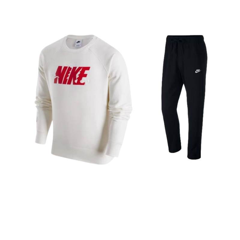 Nike Nike CNY Collection Logo Fleece Lined Crew Neck Sweatshirt With Lace Up Pants Casual Sportswear Unisex