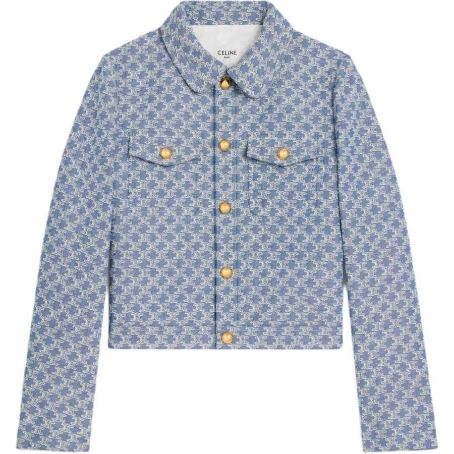 CELINE CELINE Triomphe Button Up Cropped Jacket