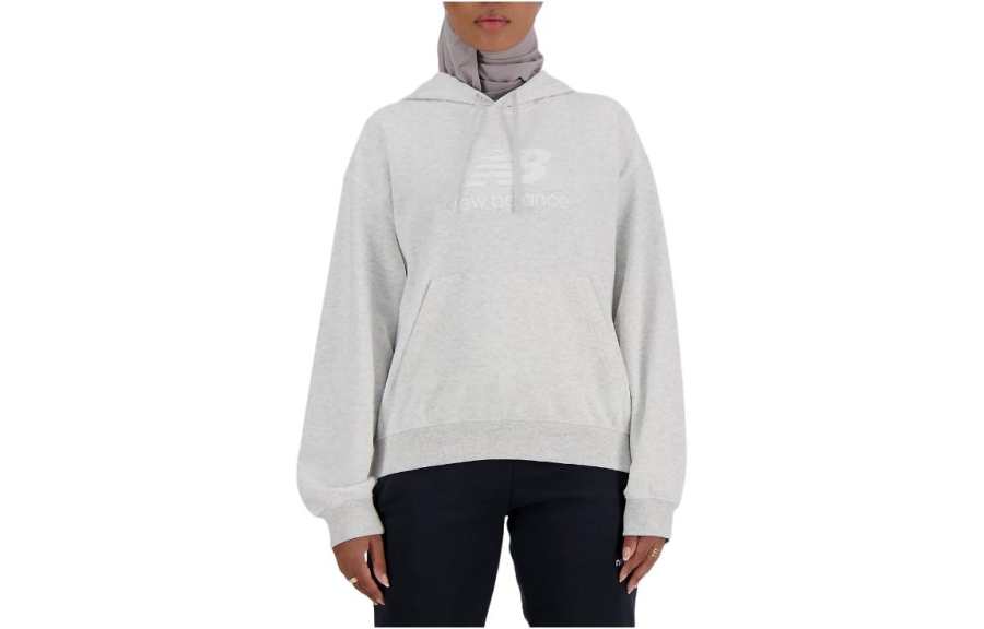 New Balance New Balance Sport Essentials French Terry Logo Hoodie Sweatshirt Women's Gray