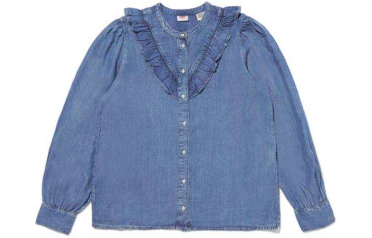 Levis Shirts Women's Blue Crew Neck Moderate Other