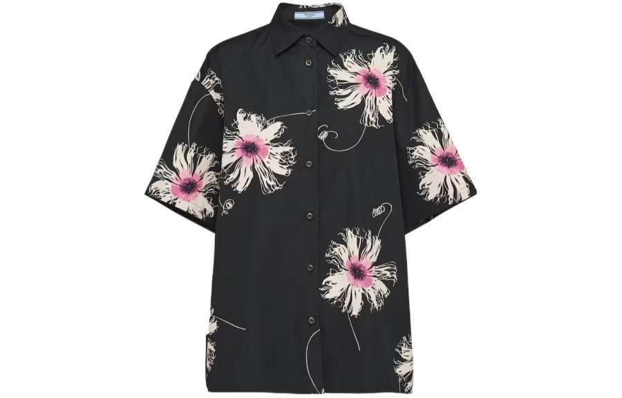 PRADA PRADA Shirts Women's Black Lapel Moderate Other