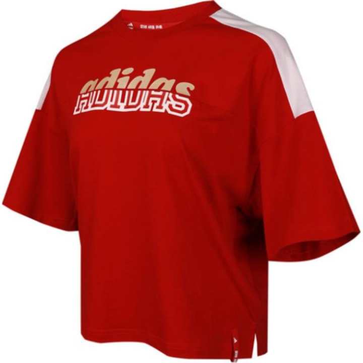 Adidas Adidas T Shirts Women's Red Crew Neck Moderate