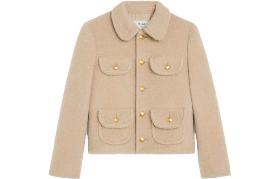 CELINE CELINE Jackets Women's Camel Lapel Moderate Other