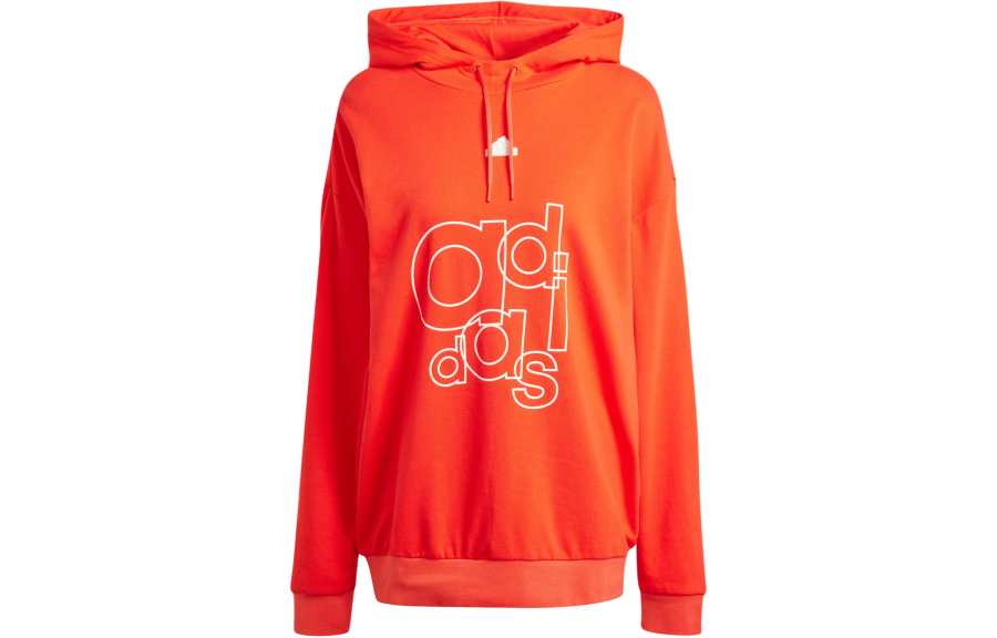 Adidas Adidas French Terry Print Hoodie Sweatshirt Women's Bright Red