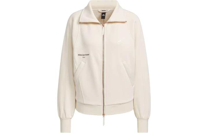 Adidas Adidas Small Logo Fleece Full Zip Jacket Solid Color Logo Label Fleece Lined Athleisure Jackets & Coats Women's