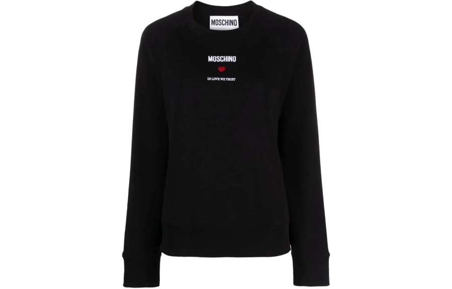 Moschino embroidered-logo cotton sweatshirt