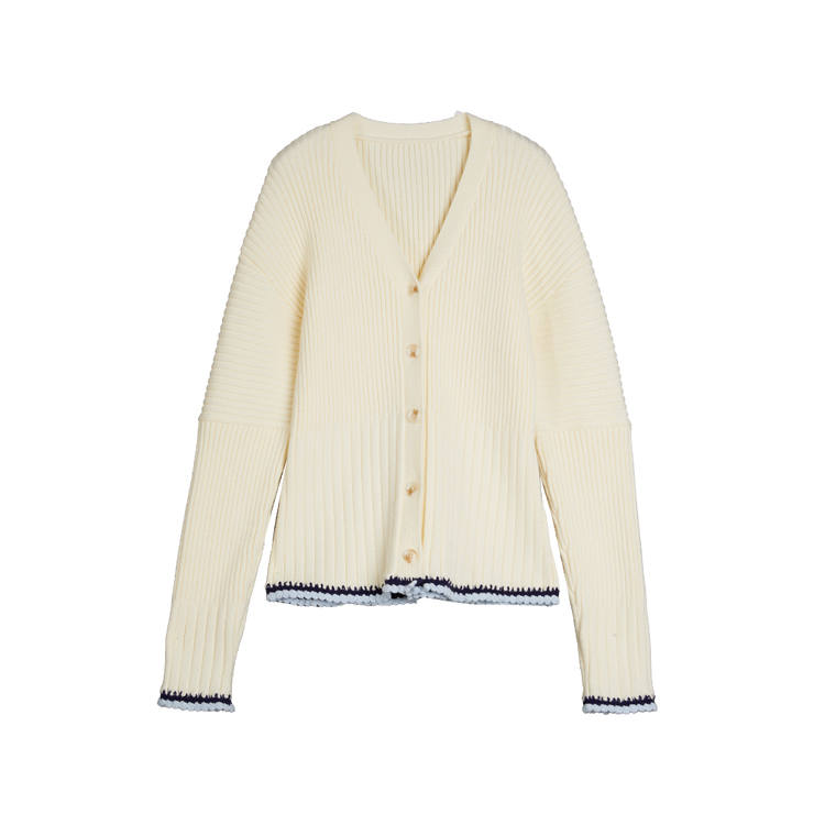 ELLE Knitwear Women's White V Neck Moderate Other