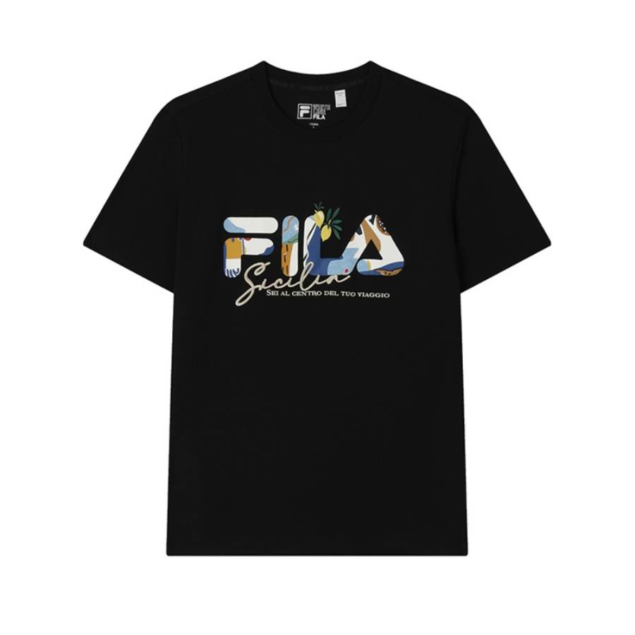 FILA HERITAGE T Shirt Unisex Jet Black