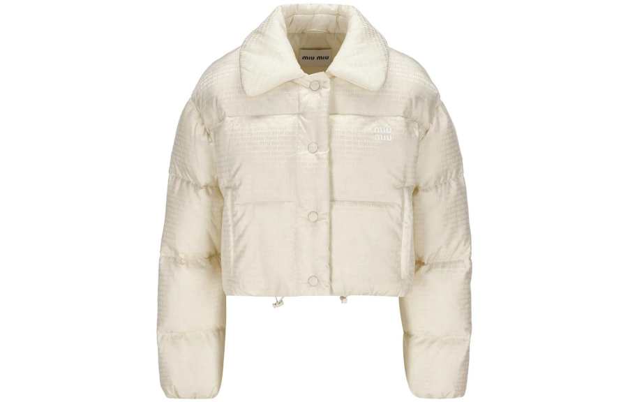 MIU MIU Jackets Women's Ecru Lapel Moderate Other