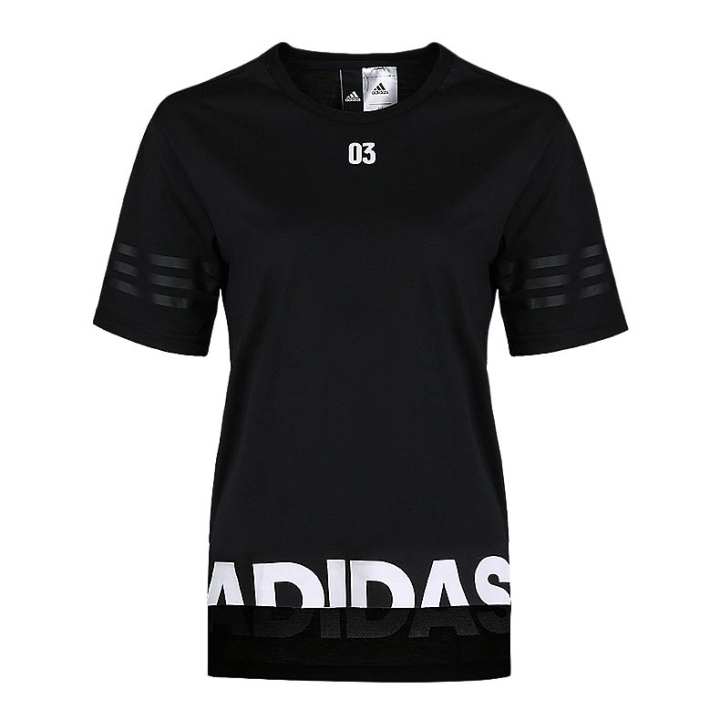 Adidas Adidas T Shirts Women's Black Crew Neck Moderate