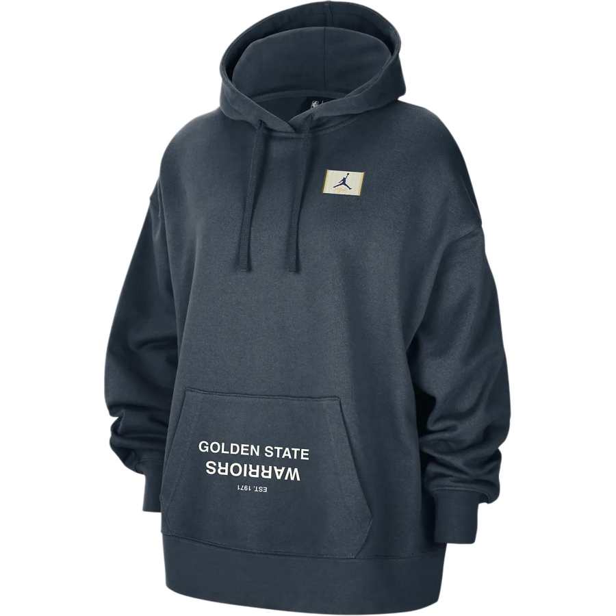 Jordan Jordan x NBA Courtside Letter Print Fleece Lined Loose Fit Hooded Long Sleeved Sweatshirt Women's Arsenal Dark Sea Blue