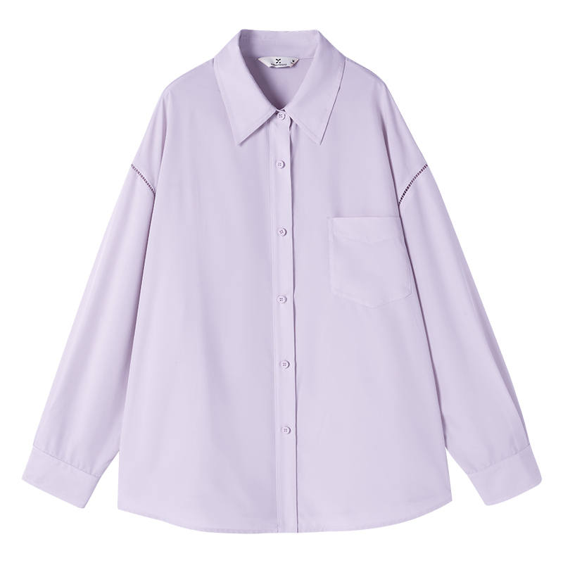 XIANGYING Shirts Women's Purple Lapel Thin Workwear