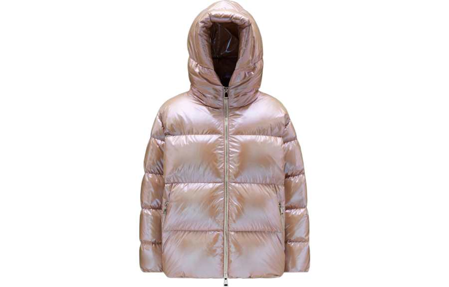 Moncler Down Jackets Women's Pink Hooded Moderate Quilted Down Jacket