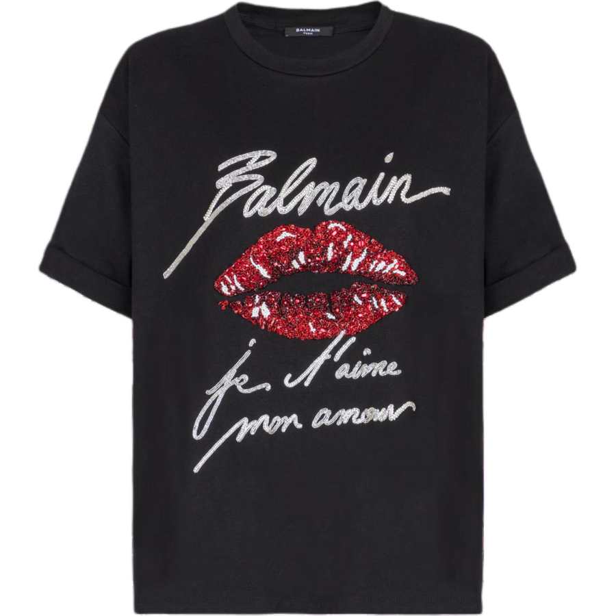 BALMAIN BALMAIN Logo Embellished Crewneck T Shirt