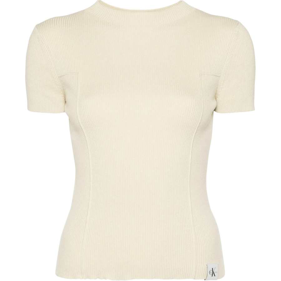Calvin Klein Jeans Mock neck Ribbed T shirt