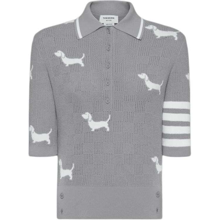 THOM BROWNE Hector Intarsia knit Polo Shirt