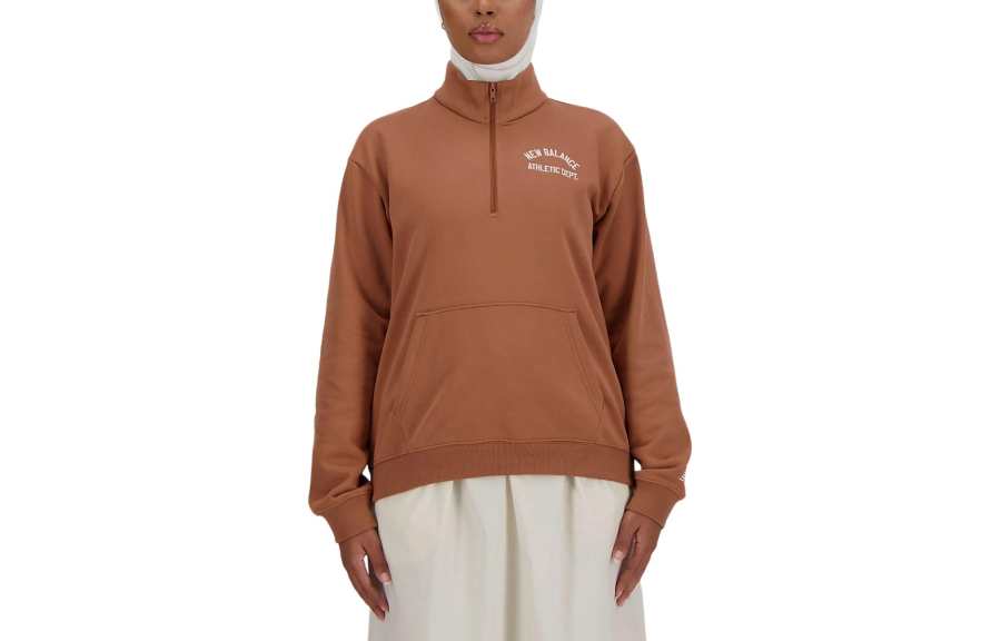 New Balance New Balance Sportswear's Greatest Hits Quarter Zip Sweatshirt Women's Walnut Brown