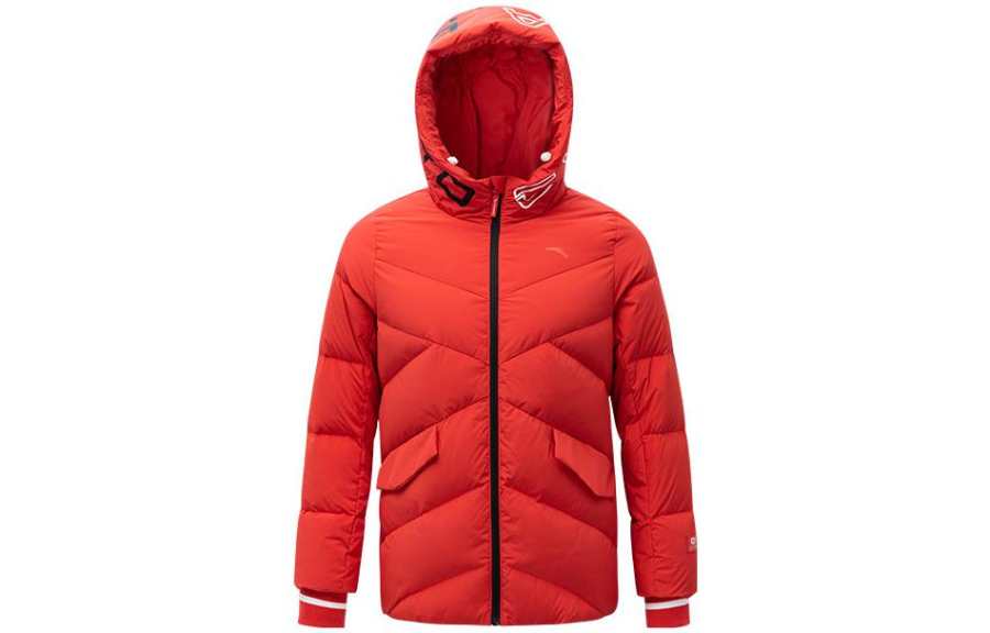 ANTA Variety Training Collection Down Jackets Women's Red Hooded Non Detachable Moderate Other