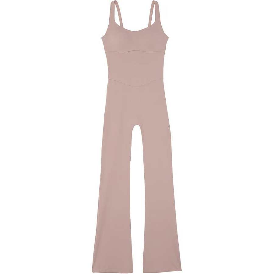 Victoria's Secret VS Elevate Cross Back Mesh One Piece/Bare Taupe Jumpsuit Women's Taupe