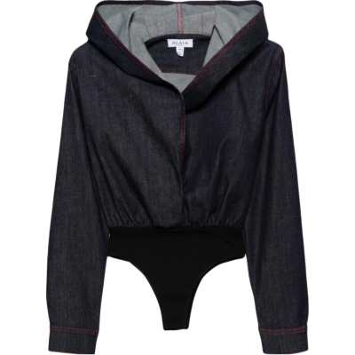 Alaia Hooded Denim Bodysuit