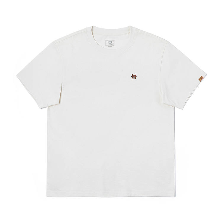 Lee T Shirts Men's Ecru Crew Neck Moderate