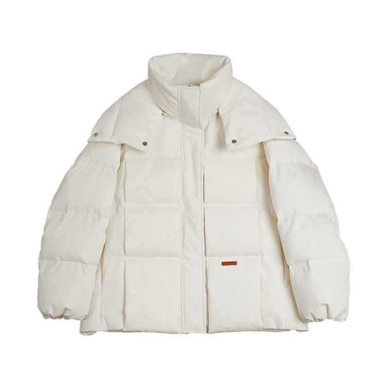 ELLE ELLE Down Jackets Women's White Stand Collar Thickened
