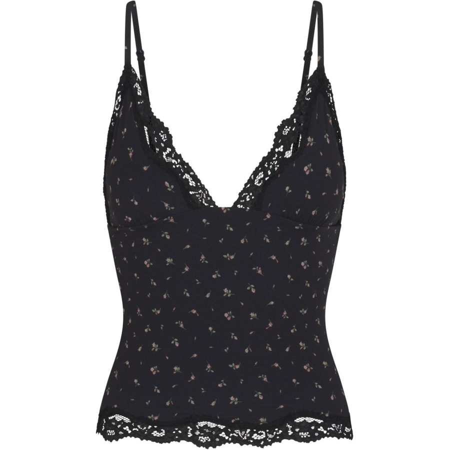 Skims FW24 FITS EVERYBODY LACE TRIANGLE CAMI Camisole Women's ONYX ROSEBUD PRINT/Agate Rosebud Print