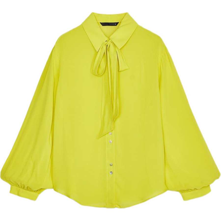 ZARA Shirts Women's Lime Lapel Moderate