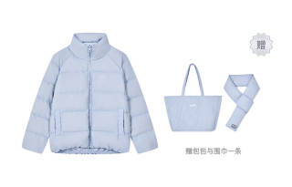 Pony Down Jackets Women's Blue Stand Collar Thickened