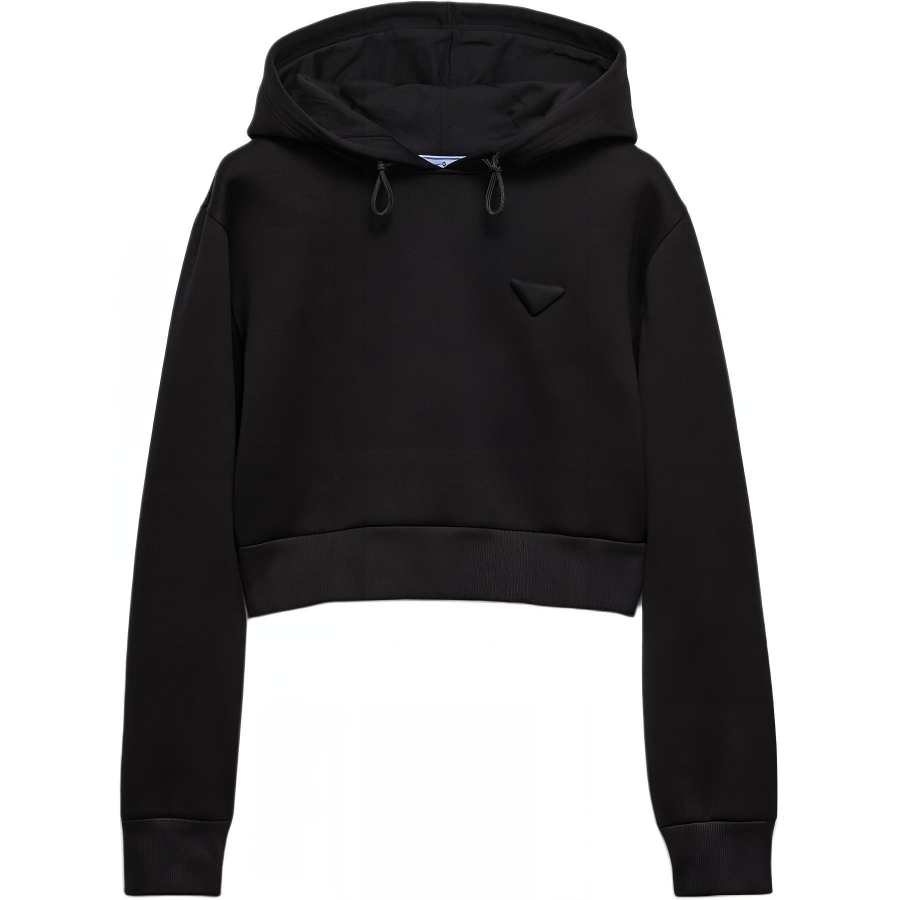 PRADA PRADA Sweatshirts Women's Black Hooded Moderate Regular