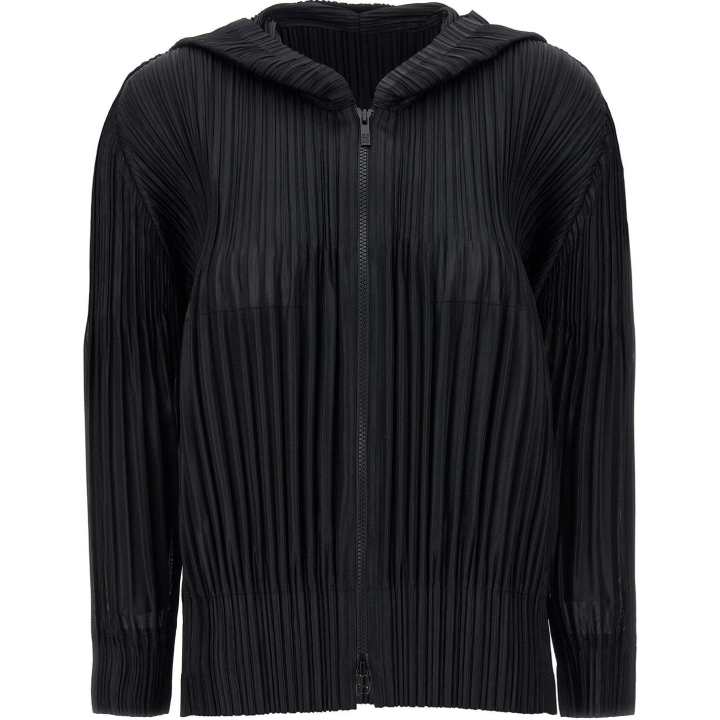 ISSEY MIYAKE Pleats Please Issey Miyake Fluffy Basics Hooded Cardigan