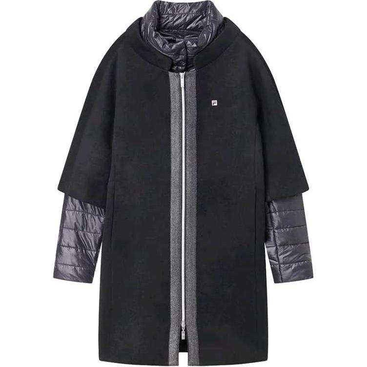 FILA Jackets Women's Black Stand Collar Moderate Mock Two Piece