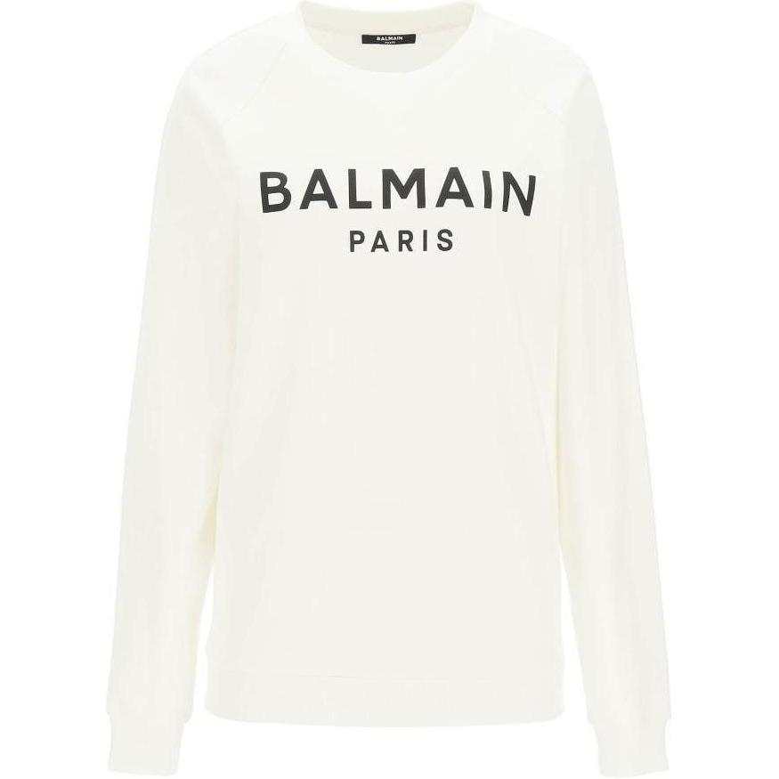 BALMAIN BALMAIN Logo Print Ribbed Hem Sweatshirt