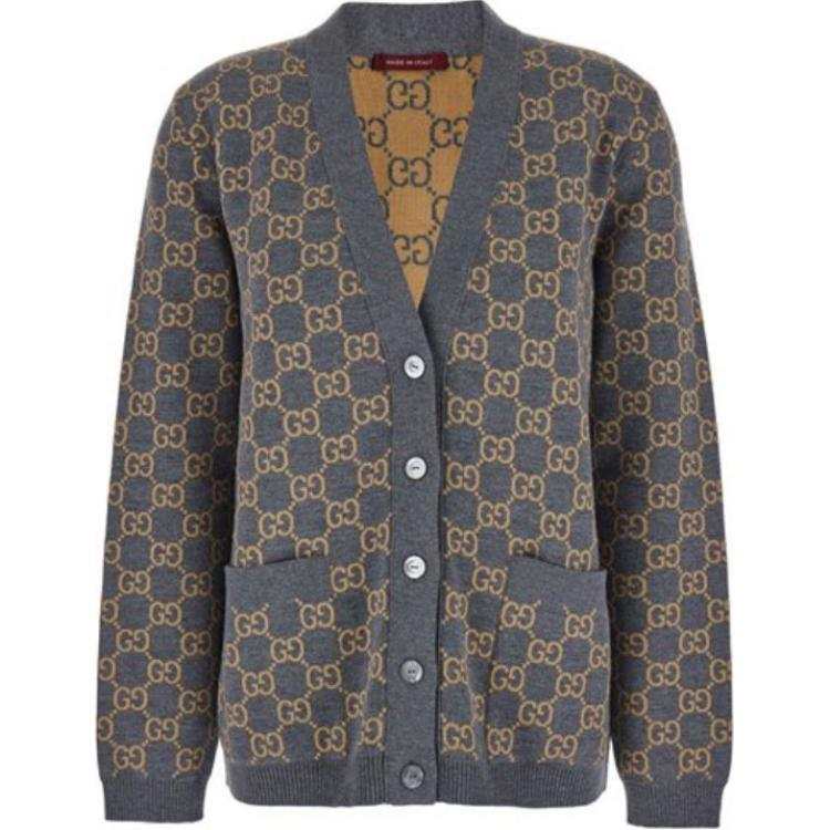 GUCCI Reversible Gg Jacquard Button Up Cardigan