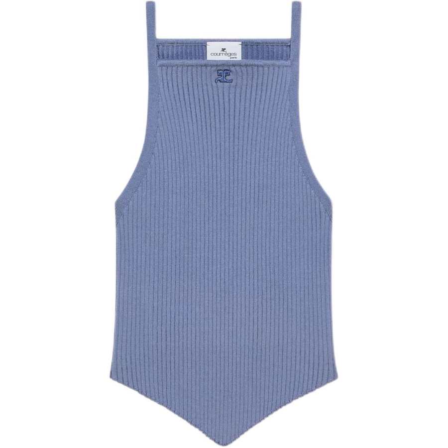 COURREGES Courreges pointy ribbed-knit tank top