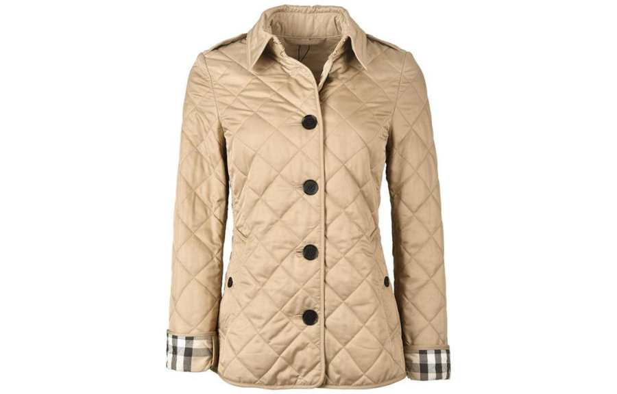 Burberry Women's Diamond Quilted Jacket Beige