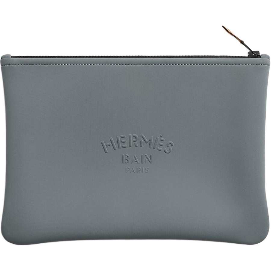 HERMES HERMES NeobainMAILLON MARIN Polyamide Storage Bag Medium Size Unisex Slate Gray
