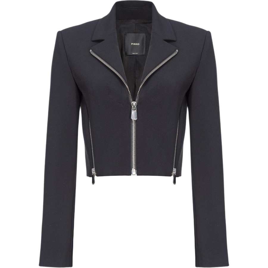 PINKO Zipped Crepe Short Jacket