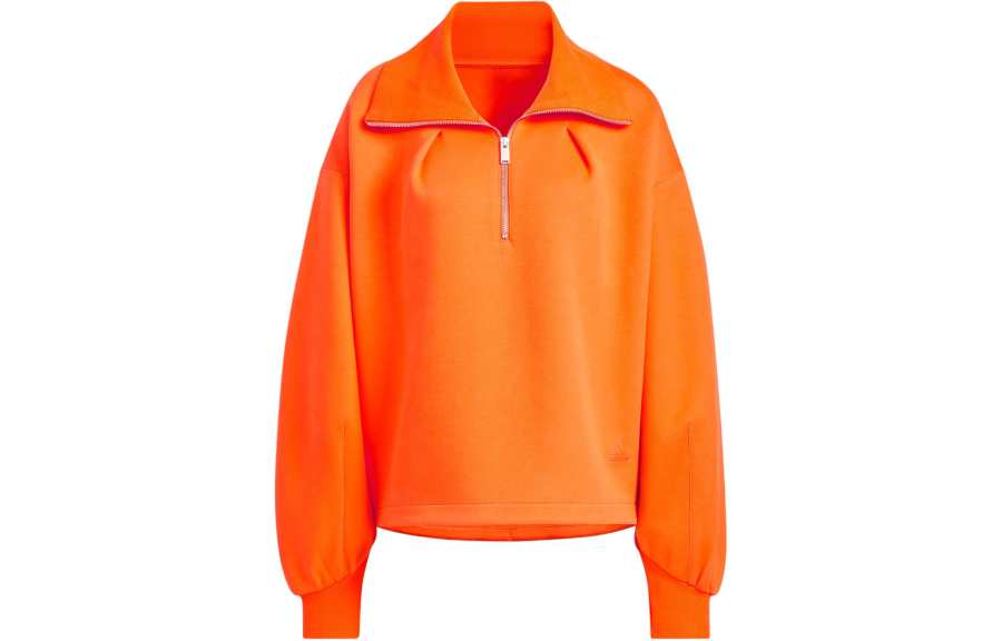 Adidas Adidas Spacer 1/2 Zip Track Top Sweatshirt Women's Half Impact Orange