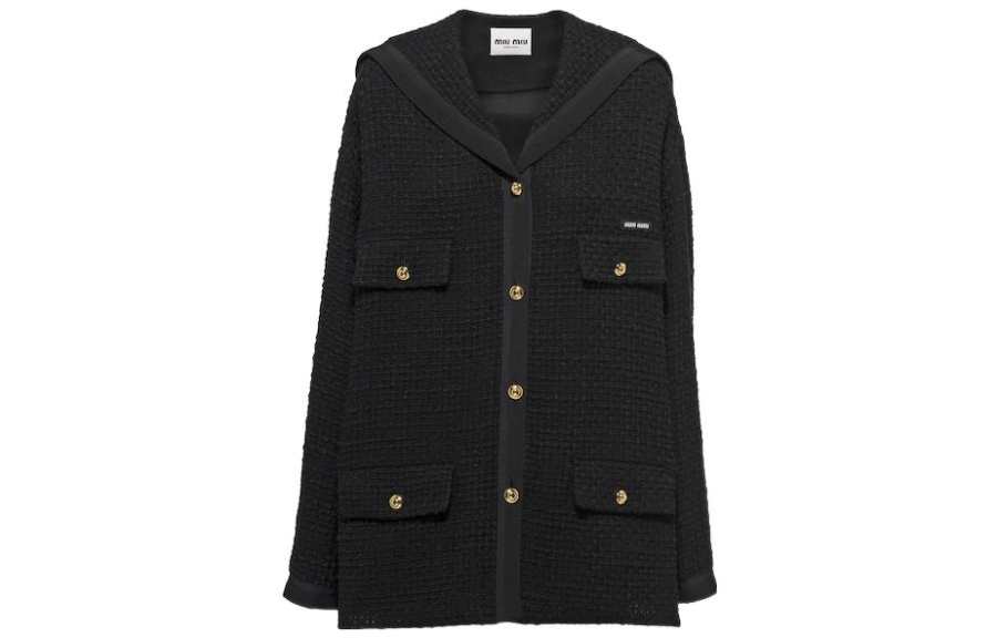 MIU MIU Jackets Women's Black V Neck Moderate Other