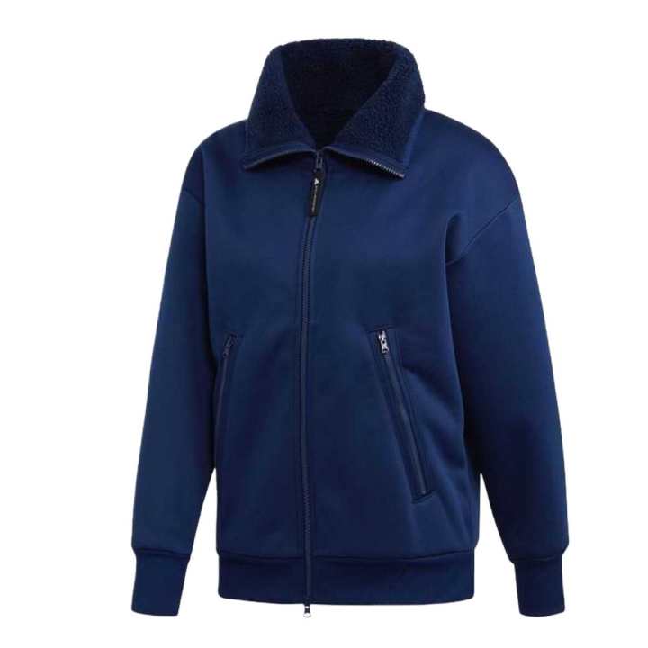 Adidas Adidas Performance Thermal Comfortable Fleece Lined Windproof Stand Collar Long Sleeved Jackets & Coats Women's Blue