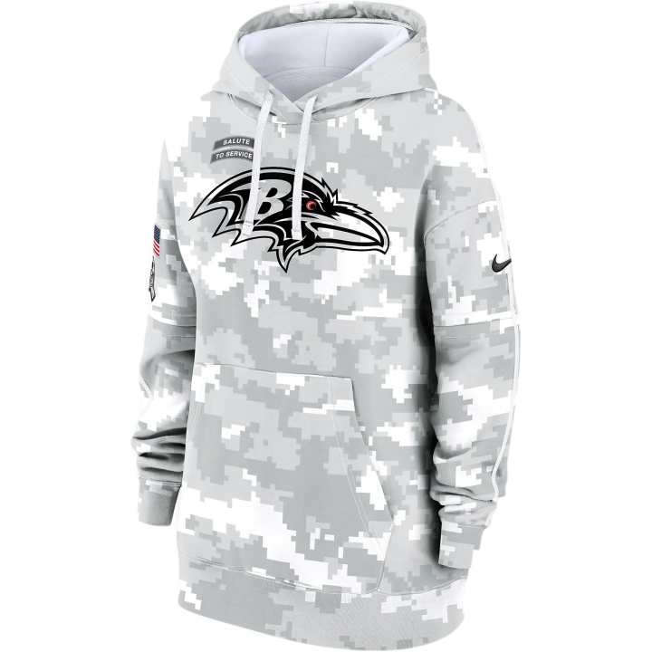 Nike Nike Baltimore Ravens Salute To Service Primary Edge Club Women's Nike Nfl Pullover Hoodie