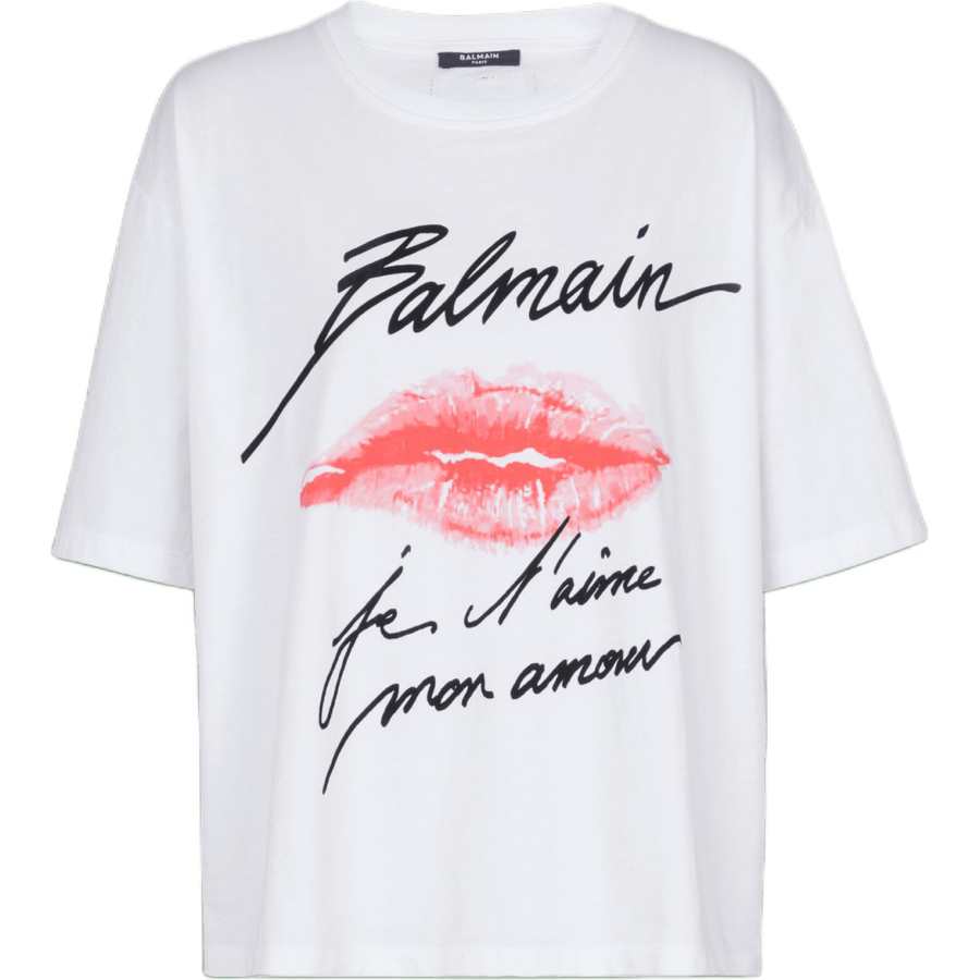 BALMAIN BALMAIN Kiss Printed Crewneck T Shirt