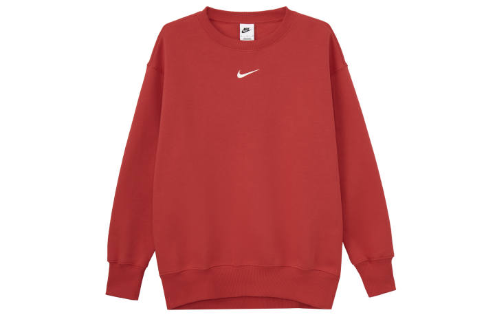 Nike Nike Sportswear Phoenix Fleece Solid Color Crew Neck Fleece Lined Casual Long Sleeved Shirt Sweatshirt Women's